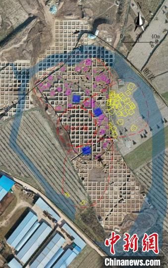 圖為位于甘肅省天水市張家川回族自治縣境內(nèi)的圪垯川遺址史家類型時(shí)期大型環(huán)壕聚落布局。(資料圖) 甘肅省文物局供圖