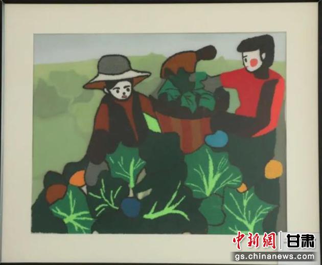 皋蘭縣高原夏菜項目幫助當(dāng)?shù)貗D女增收致富。刺繡 黃淑娟 繡稿 趙海科