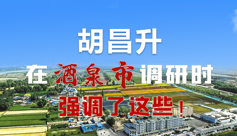 圖解|胡昌升在酒泉市調(diào)研時強調(diào)了這些！