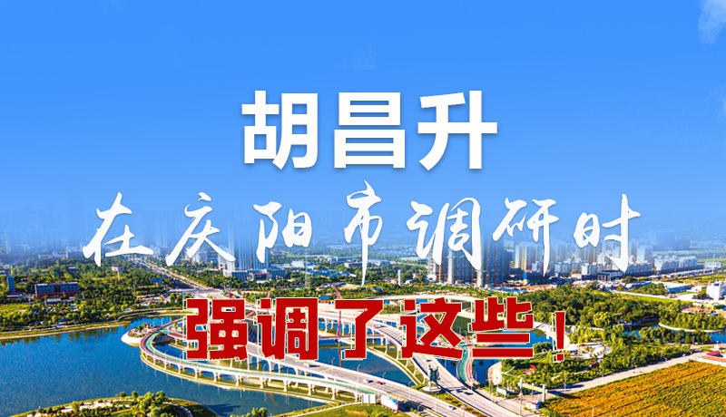 圖解|胡昌升在慶陽(yáng)市調(diào)研時(shí)強(qiáng)調(diào)了這些！