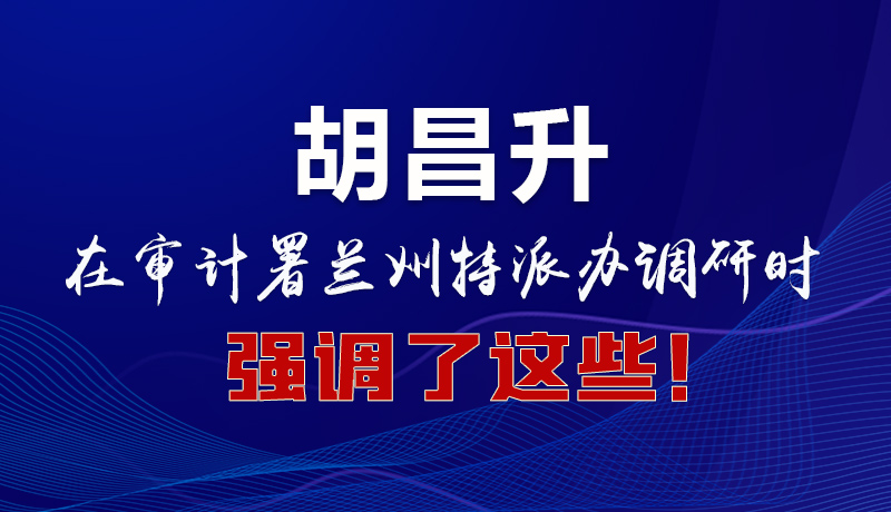 圖解|胡昌升在審計(jì)署蘭州特派辦調(diào)研時(shí)強(qiáng)調(diào)了這些！
