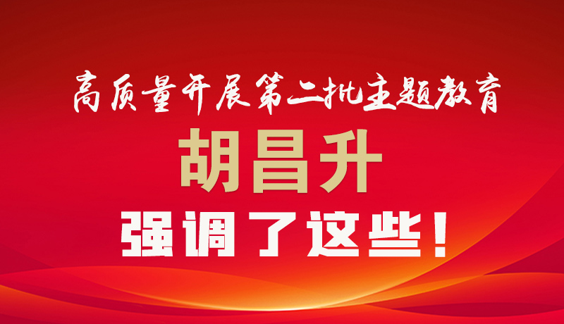 圖解|高質(zhì)量開(kāi)展第二批主題教育 胡昌升強(qiáng)調(diào)了這些！
