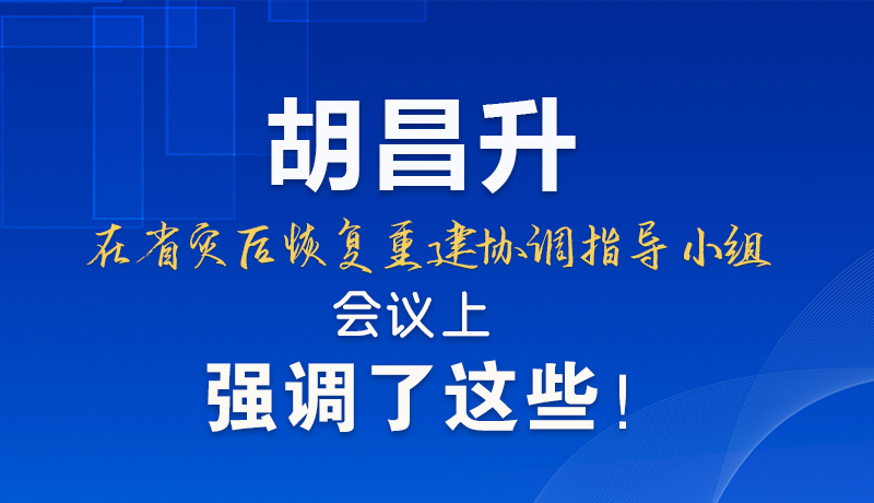 圖解|胡昌升在省災(zāi)后恢復(fù)重建協(xié)調(diào)指導(dǎo)小組會議上強(qiáng)調(diào)了這些！