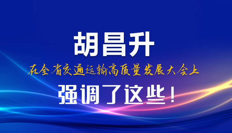 圖解|胡昌升在全省交通運輸高質量發(fā)展大會上強調(diào)了這些！
