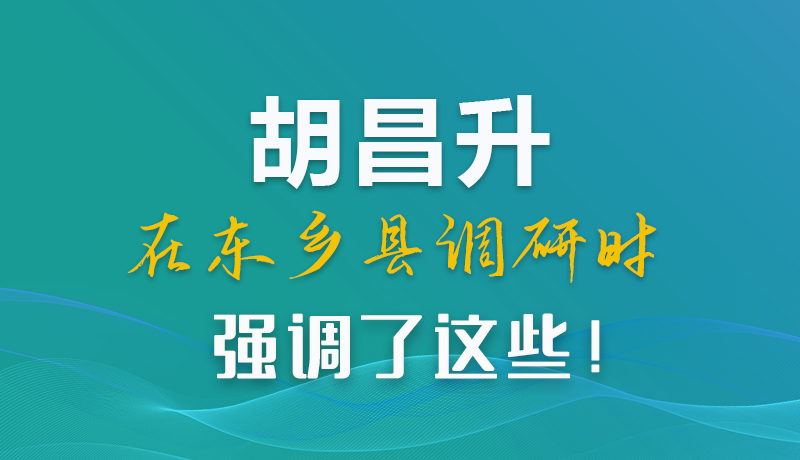 圖解|胡昌升在東鄉(xiāng)縣調(diào)研時強調(diào)了這些！