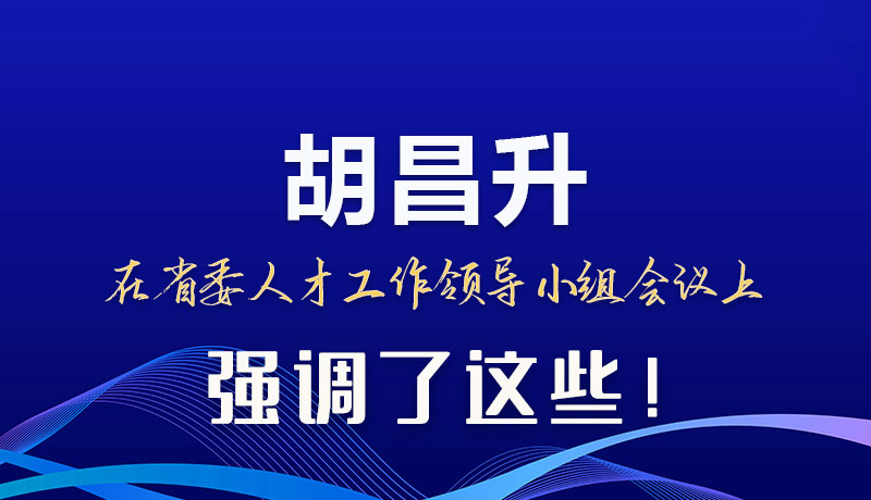 圖解|胡昌升在省委人才工作領(lǐng)導(dǎo)小組會議上強(qiáng)調(diào)了這些！