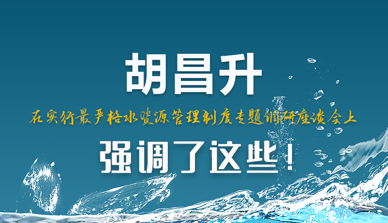 圖解|胡昌升在實行最嚴格水資源管理制度專題調研座談會上強調了這些！